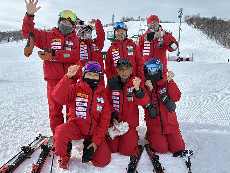 旭川の中学校のスキーレッスン